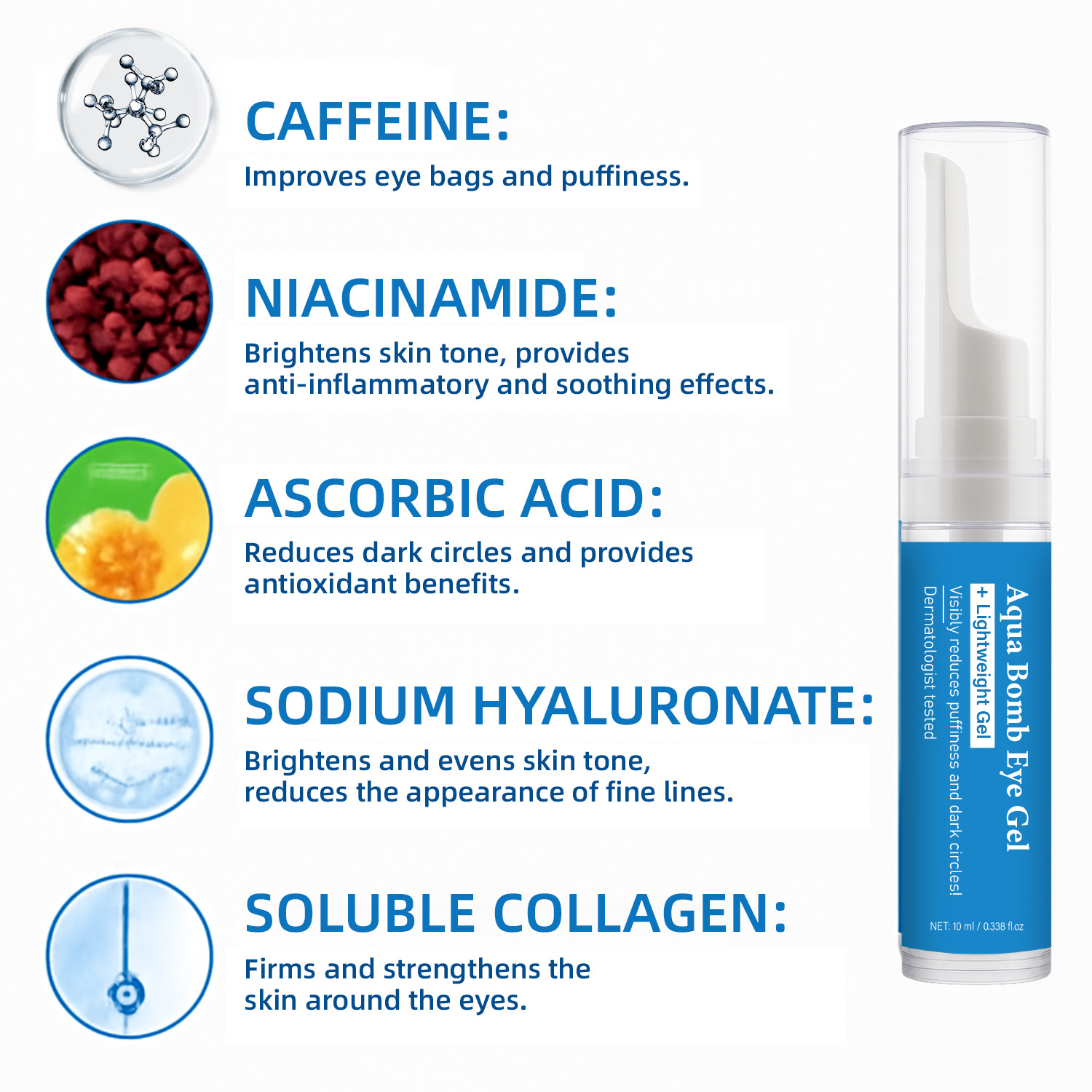 Aqua Cooling Eye Gel Caffeine  - Vitamin C Serum review and price